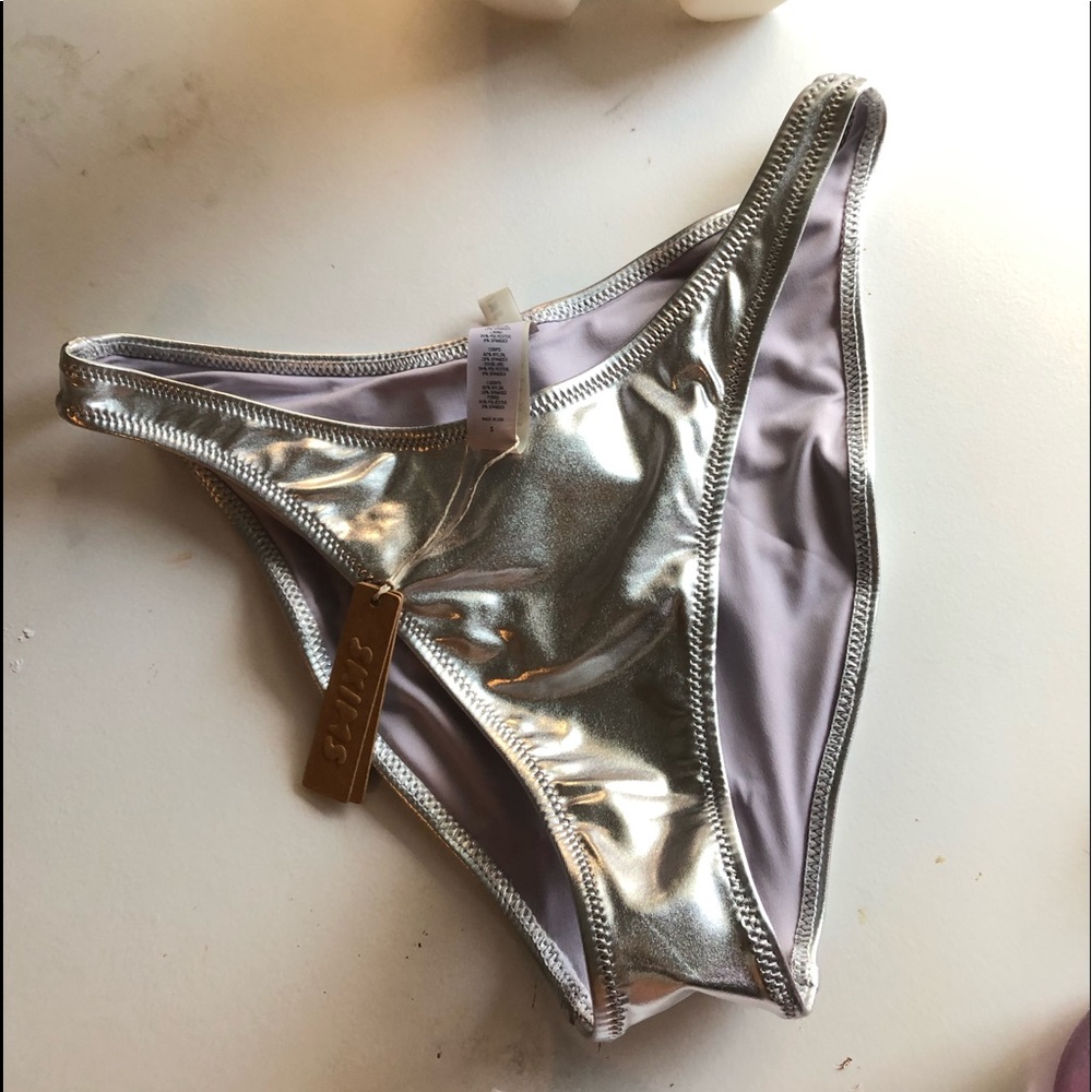skims swim silver bikini dip bottoms